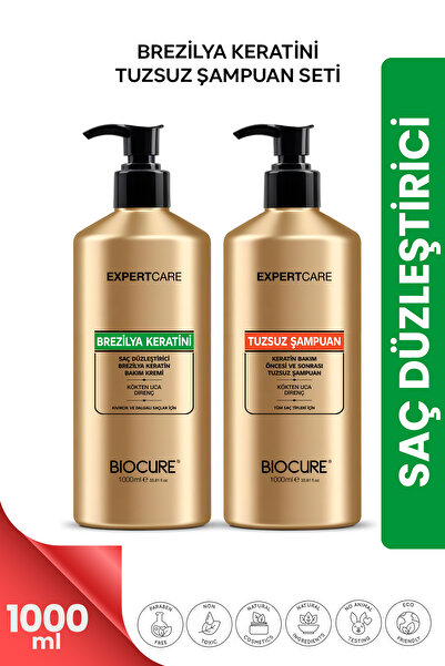 Biocure Kalıcı Saç Düzleştirici Keratin Bakım Seti / Brezilya Fönü Keratin Saç Bakım Sütü