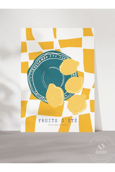 Sweetco Fruits D'été Series No1 - Αφίσα με λεμόνι χωρίς πλαίσιο