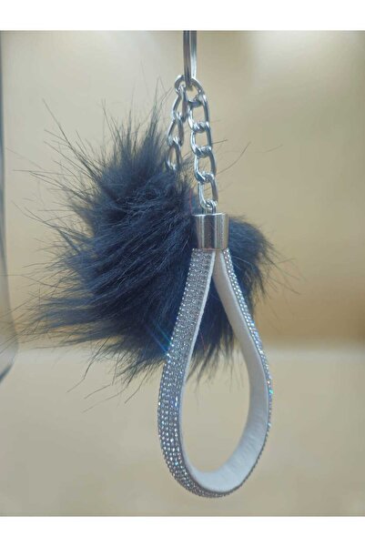sıcak köşe Breloc cu pene de vulpe cu piatră argintie și înger negru
