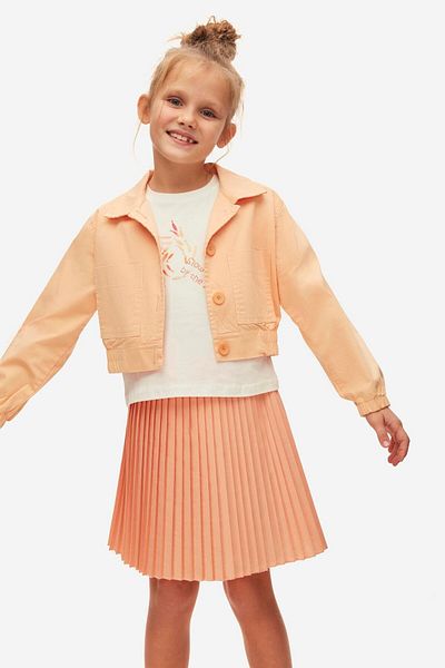 nk kids Комплект от 3 части за момичета Georgia Carnelian за 4-8 години - цвят сьомга