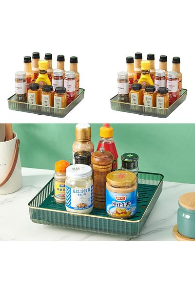 COOYA Cabinet Spice Rack,360° Rotating Lazy Susan for Kitchen, Pantry, Refrigerator Turntable Organizer