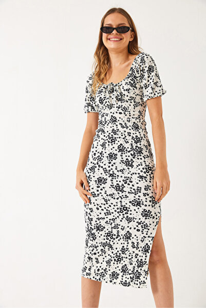 Bianco Lucci Rochie tricotată cu șnur cu model pentru femei 70292 60271049