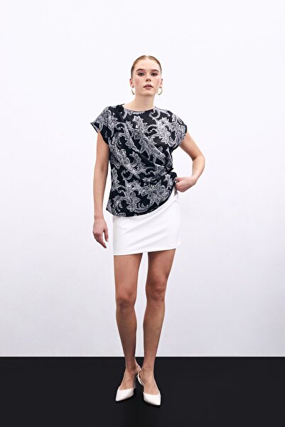 Sateen Aksesuar Detaylı Bluz - Siyah