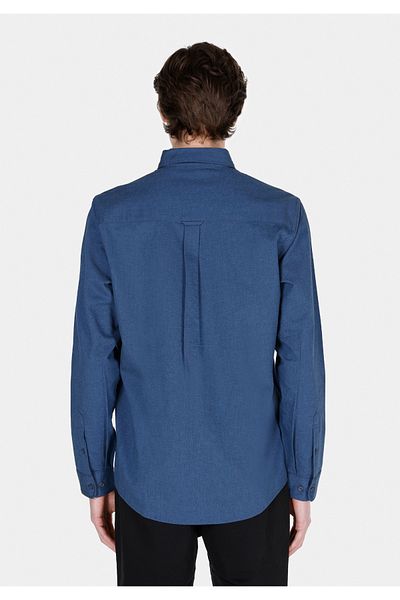Colin's Regular Fit Shirt Neck Plain Men's Navy Blue Long Sleeve Shirt