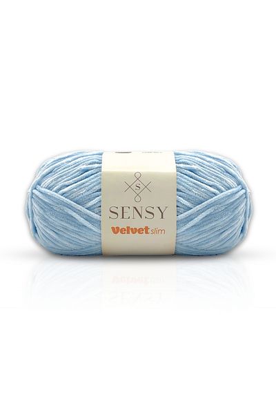 SENSY Velvet Slim Hand Knitting Rope Sweater Rope Baby Blanket Rope Velvet Rope Amigurumi Rope Baby Blue