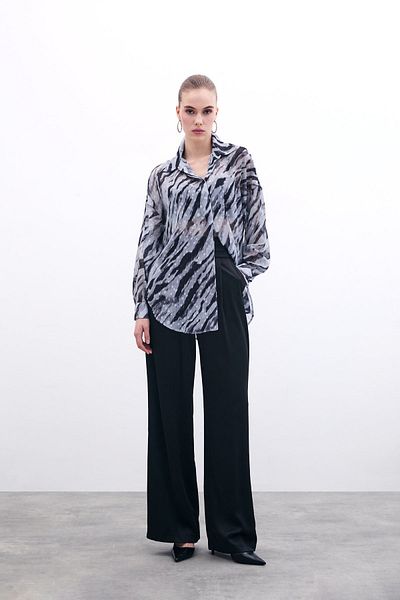 Sateen Cămașă casual cu model - neagră