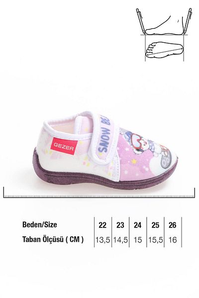 GEZER 03205 Girl's Daily Velcro Slippers Home Nursery Shoes