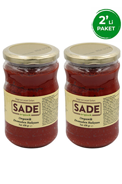 Sade Organik Domates Salçası 650 gr 2'li Paket (2X650GR)