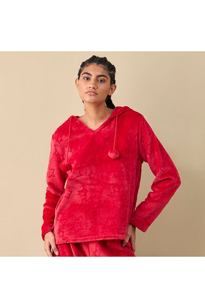 FAV Textured Hooded Top and Pyjama Set
