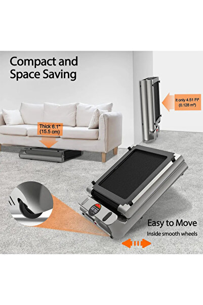 ETG Speed 1-6km/h Foldable Treadmill Walking Pad Smart Jogging Exercise Fitness Equipment