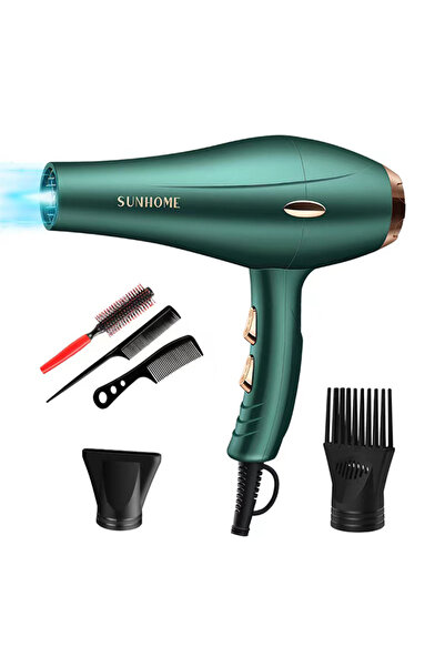 Sunhome مجموعة مجفف شعر احترافي مكونة من 6 قطع، مجفف شعر سريع الأيونات السالب...