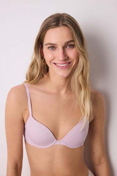 Women'secret حمالة صدر كلاسيكية جميلة من القطن باللون الوردي