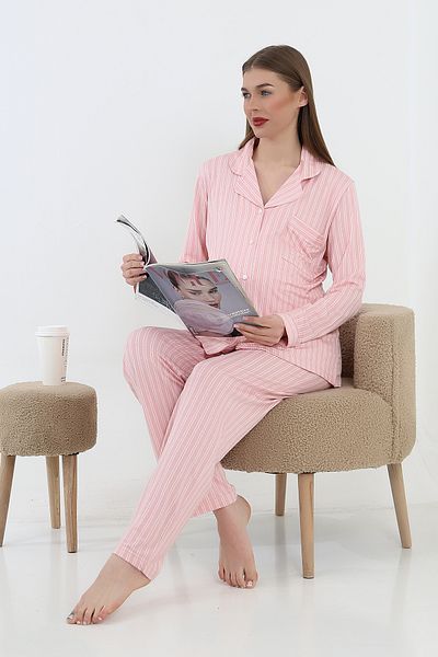 LİKAPA Likapa Front Buttoned Maternity Long Sleeve Pajama Set