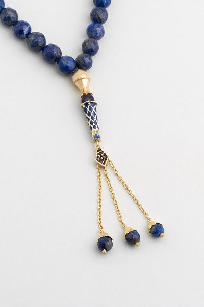 So CHIC... 22 cm Silver Rosary with Lapis Stone