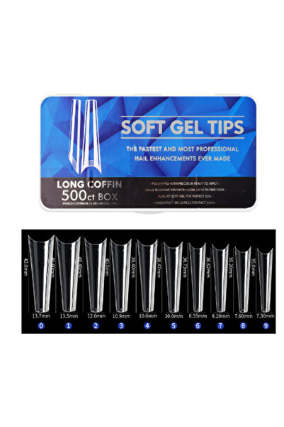Beauty Box 500'lü Short Stiletto Soft Gel Tips Profesyonel Nail Art Hızlı Tır...