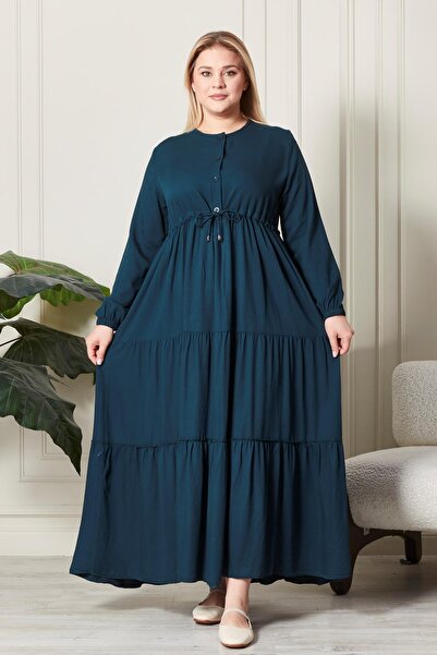 Ferace فستان بيلماندو بأزرار مقاس كبير للنساء