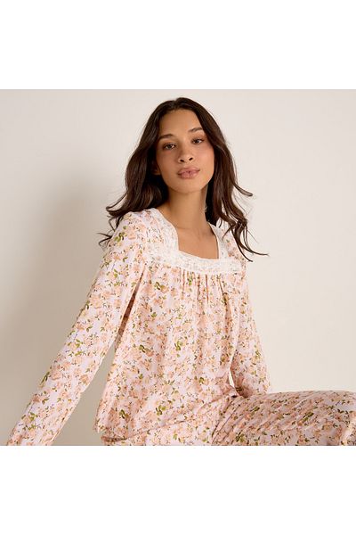 FAV Floral Print Long Sleeves Top and Pyjama Set