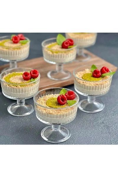 FAYA HOME Elysia Pasabahce - Ice Cream Bowl and Standing Bowl Sugar Bowl 250cc - 6 Pieces 51749