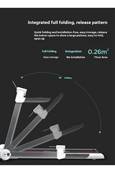 sharpdo 3.0HP Foldable Household Treadmill, 1-15 km/h, 120kg Capacity