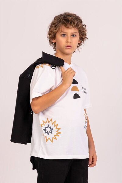 Dmb Boy's Enjoy Summer T-Shirt Ecru M7676