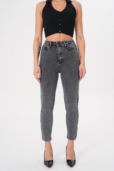 JANSO GROUP - Women's Smoked Color Mom Jeans