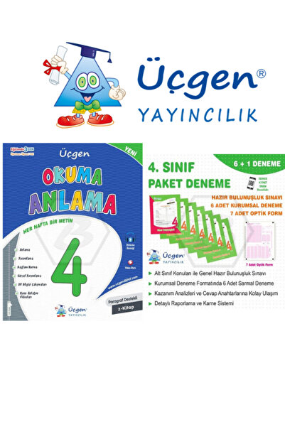 Üçgen Yayıncılık Üçgen Yayınları 4 Okuma Anlama 4 Paket Deneme
