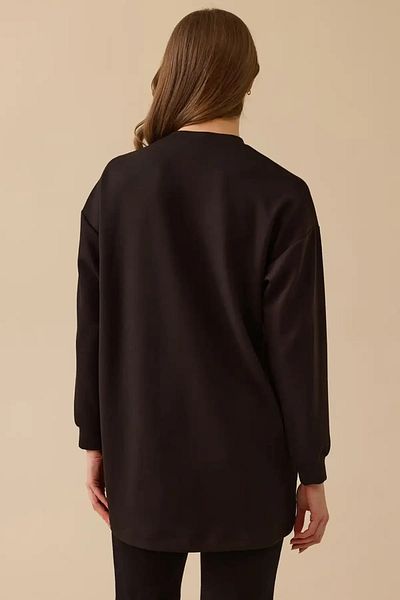 SEÇİL Women's Black Embroidered Shoulder Sweatshirt