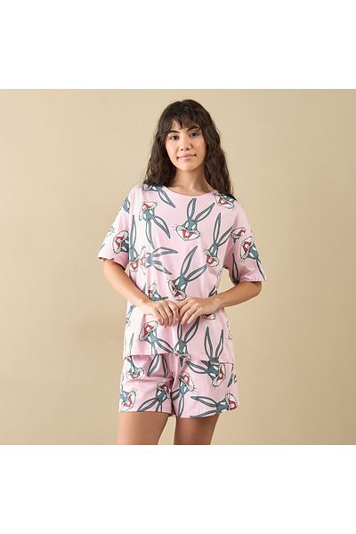FAV All-Over Bugs Bunny Print T-shirt and Short Set