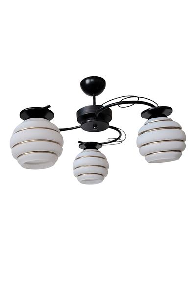 Uçar İlay Modern Black Lasa Glass Living Room Living Room Chandelier Triple Chandelier