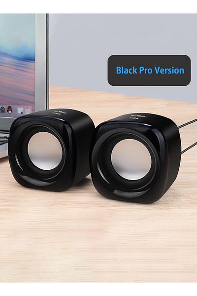 COOYA Black Computer Speakers, 6W PC Powered, USB Speaker Monitor Speakers, for Desktop Computer