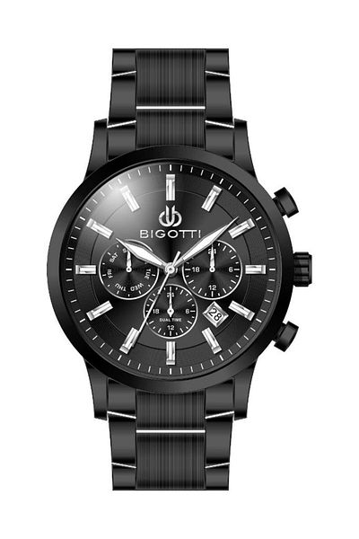 Bigotti Milano 5 Atmospheres Water Resist Mixed Function Black Men Wrist Watch