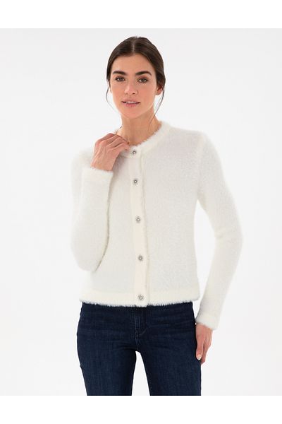 Pierre Cardin Ecru Slim Fit Knitwear Cardigan 50296579 -Vr019