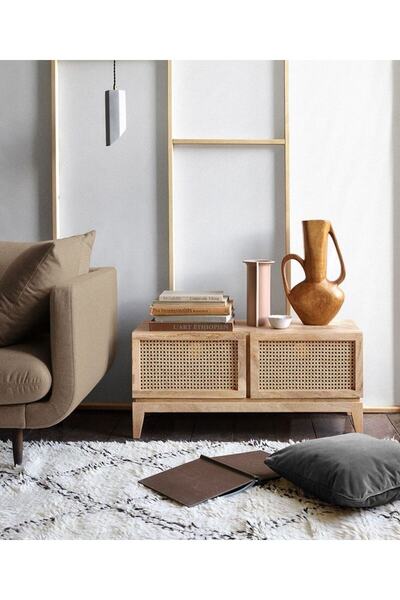 ŞafakMobilya Hazeran Kapak Detaylı Ahşap Konsol