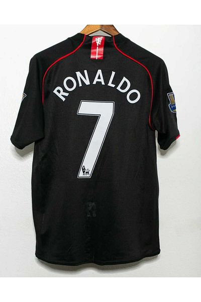 Legent Lady مانشستر / يونايتد موسم 2007-2008 كريستيانو رونالدو نوستالجيا جيرسي [أسود]
