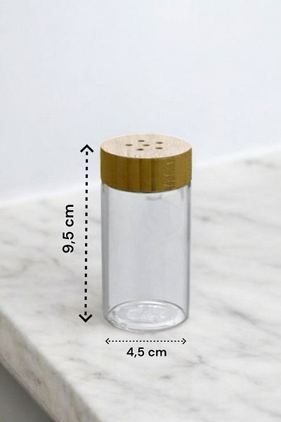 Wow Home Borosilicate Bamboo Lid 2-Piece Spice Rack