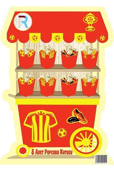 Cadde Süs Gs Team Themed Popcorn 8-Piece Corn Box
