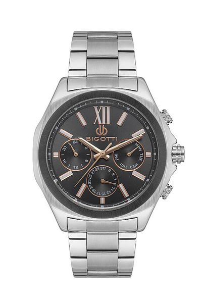Bigotti Bg.1.10518-5 All Functions Active Steel Cord Metallic Color Men's Wristwatch
