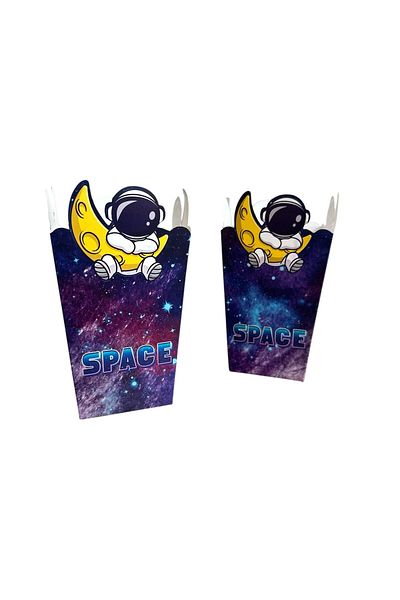 Cadde Süs Space Themed Popcorn 8-Piece Corn Box