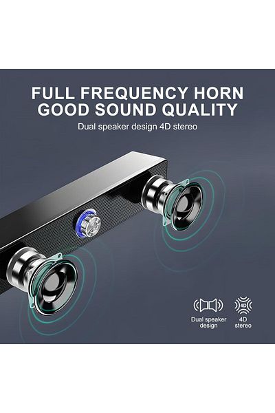 COOYA Laptop Speakers,Audio System,  Sound Bar,volume knob, Bluetooth Link, Subwoofer Stereo Sound