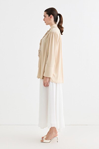 KADRİYE BAŞTÜRK Valen Padded Shirt Jacket Cream