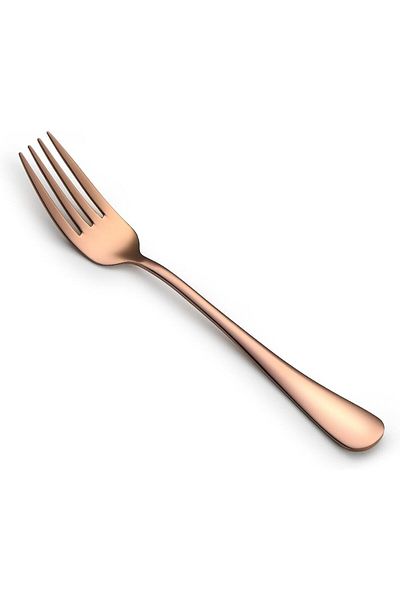 COOYA Set of 8 Rose Gold Salad Forks, Stainless Steel Mirror Finish, for Appetizer Dessert , 6.7 Inches