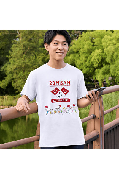 ALPŞAN TİCARET Детска тениска с щампа за Деня на детето 23 април Тениска с щампа 23 април