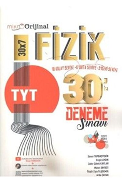 Orijinal Yayınları Orijinal Mikro TYT Fizik 30 lu Deneme Sınavı