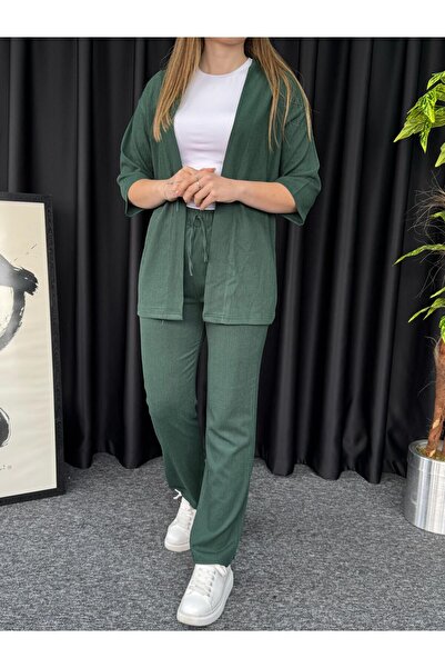 Altamira Női zöld kimonó csavart alsó felső szett