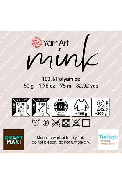 Yarnart Mınk - Φτερωτό Χέρι Πλεκτό Νήμα Off White-330