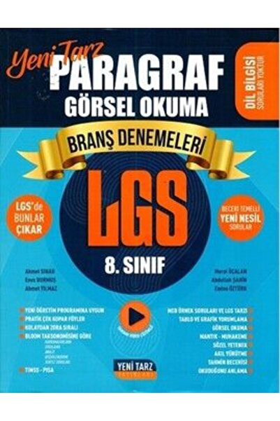 Yeni Tarz Yayınları Yeni Tarz 8. Sınıf LGS Paragraf Görsel Okuma Branş Deneme