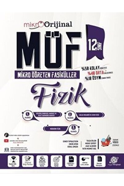 Orijinal Yayınları Orijinal Mikro 12. Sınıf Fizik MÖF Mikro Öğreten 3 lü Fasi...