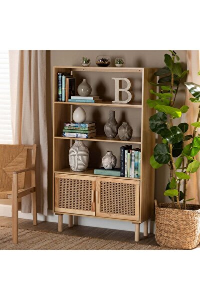 ŞafakMobilya Ahşap Hazeran Kapak Detaylı Konsol Kitaplık