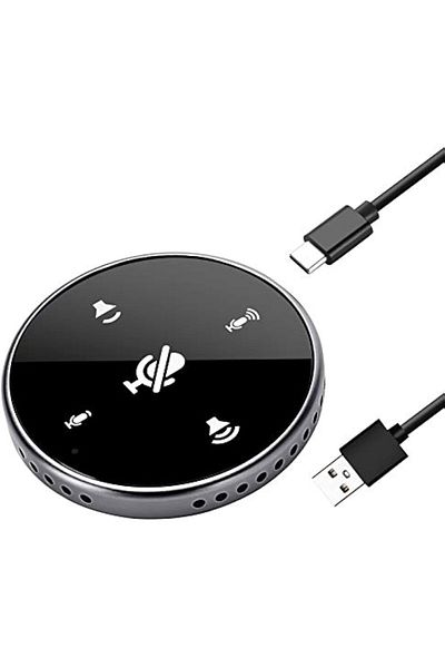 COOYA Conference Speakerphone, USB Microphone, with Touch-Sensor to Mute/Volume, for Meetings, Interviews
