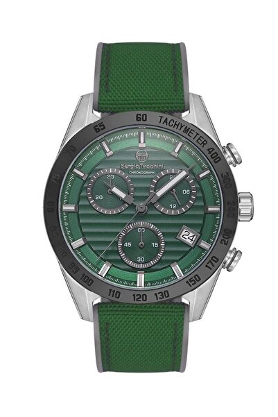 Sergio Tacchini St.1.10421-4 Fonksiyonlar Aktif Tachymeter Silikon Kordon Yeş...